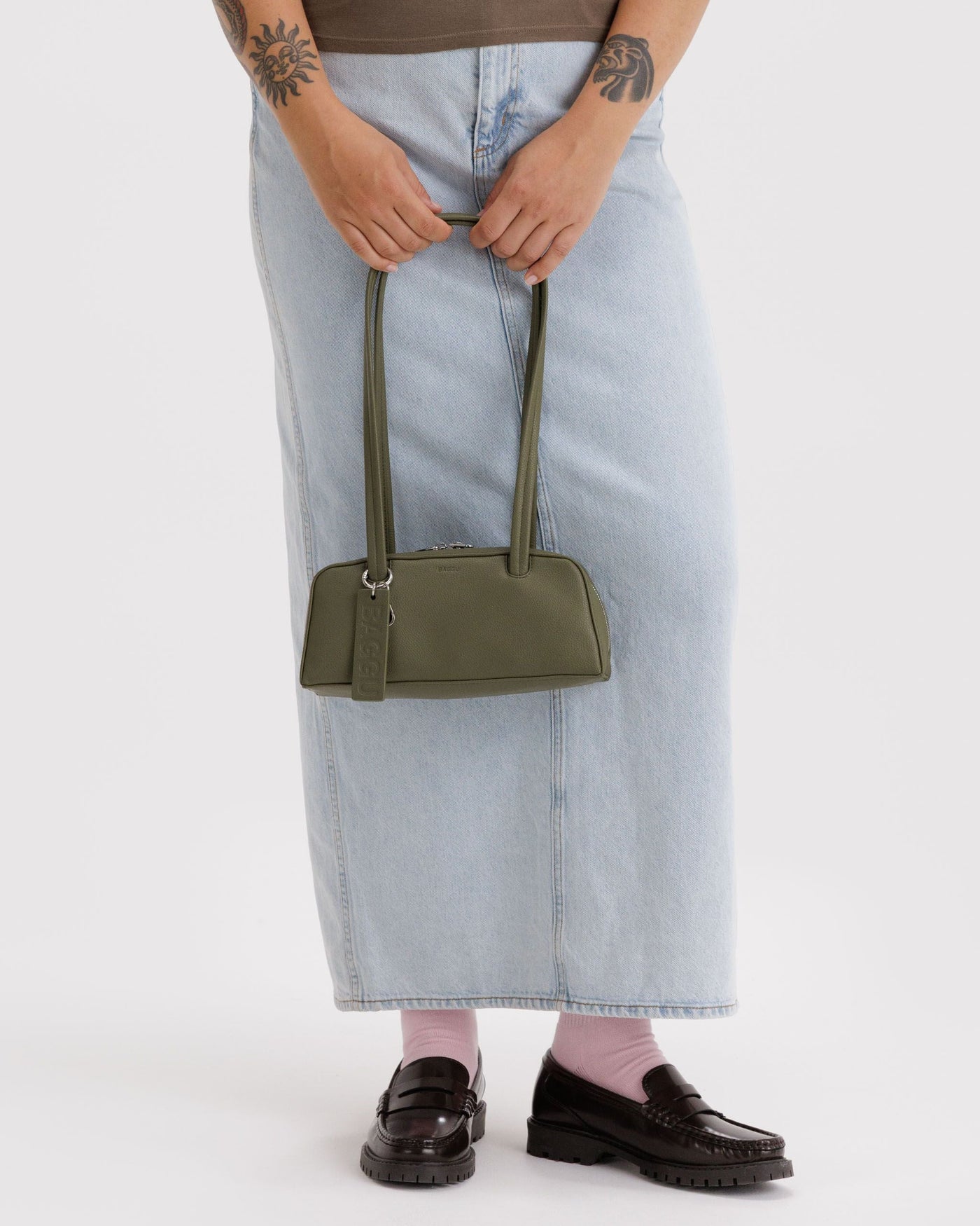 Small Recycled Leather Bowler Bag